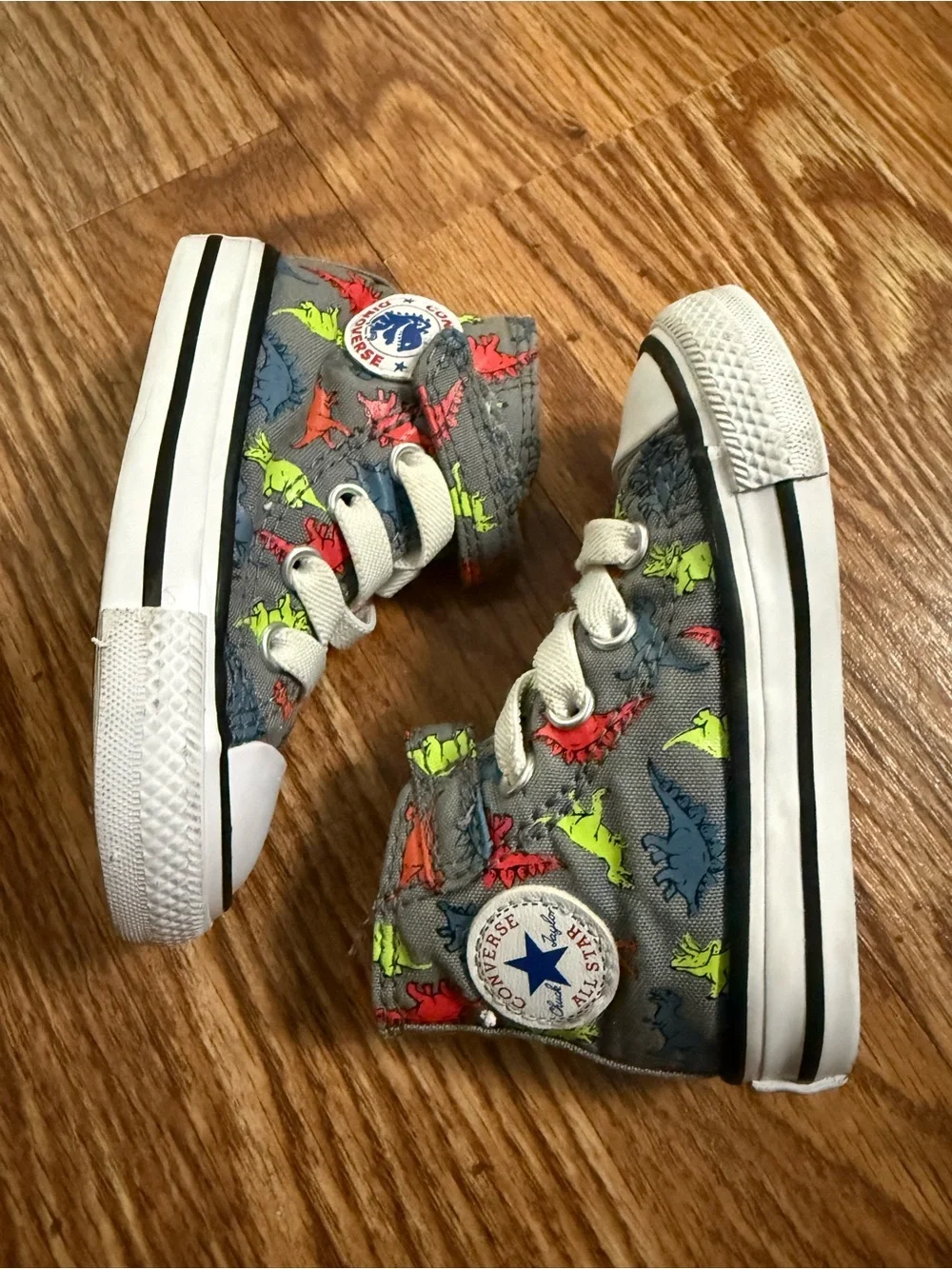 Converse Chuck Taylor All-Star Gray Dinoverse High Top Sneaker Shoes Infant Sz 4